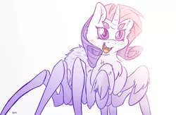 Size: 4000x2600 | Tagged: artist:fluffyxai, blushing, cute, derpibooru import, monster pony, original species, raribetes, rarity, safe, simple background, solo, species swap, spider, spiderpony, spiderponyrarity