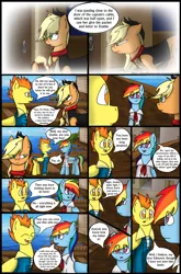 Size: 1280x1944 | Tagged: applejack, artist:stuflox, clothes, comic, comic:the count of monte rainbow, danglajacks, danglars, derpibooru import, flashback, pierre morel, rainbow dantes, rainbow dash, safe, ship, spitfire, the count of monte cristo, the count of monte rainbow