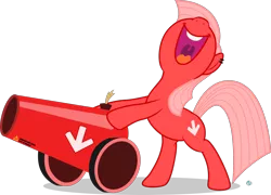 Size: 2500x1797 | Tagged: safe, artist:arifproject, derpibooru import, oc, oc:downvote, ponified, unofficial characters only, pony, derpibooru, base used, bipedal, bipedal leaning, cannon, derpibooru ponified, ear piercing, happy, leaning, meta, open mouth, piercing, simple background, smiling, solo, transparent background, vector