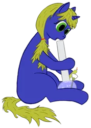 Size: 467x655 | Tagged: safe, derpibooru import, oc, unofficial characters only, pony, unicorn, 420 years in ms paint, bong, drugs, marijuana, simple background, solo, transparent background