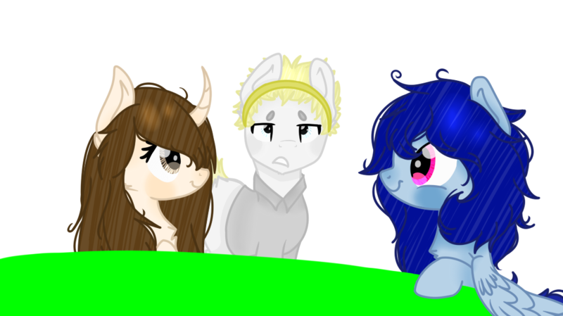 Size: 1100x618 | Tagged: safe, artist:m-ikochan, derpibooru import, oc, oc:akira, oc:bia, oc:kemi, unofficial characters only, earth pony, pegasus, pony, unicorn, cloth, simple background, transparent background