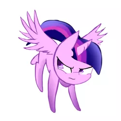 Size: 1278x1278 | Tagged: safe, artist:purpleblackkiwi, derpibooru import, twilight sparkle, twilight sparkle (alicorn), alicorn, pony, angry, cute, looking back, simple background, solo, spread wings, white background, wip