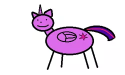 Size: 387x232 | Tagged: safe, artist:watermelon changeling, derpibooru import, twilight sparkle, twilight sparkle (alicorn), alicorn, pony, 1000 hours in ms paint, bald, ms paint, simple background, solo, stick figure, white background