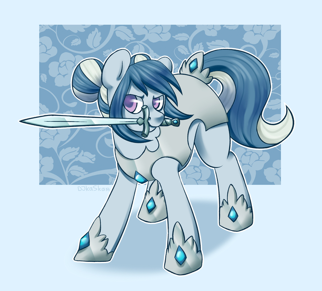 Size: 2898x2615 | Tagged: safe, artist:djkaskan, derpibooru import, oc, unofficial characters only, pony, solo, sword, weapon