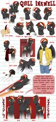 Size: 3080x6674 | Tagged: safe, artist:art-forarts-sake, derpibooru import, oc, oc:ash, oc:quill inkwell, unofficial characters only, anthro, dog, pony, anthro with ponies, baby, baby pony, colt, human facial structure, male, pet, pet oc, reference sheet