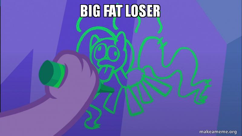 Size: 800x449 | Tagged: big fat meanie, changeling, derpibooru import, disguise, disguised changeling, edit, edited screencap, fake spike, fluttershy, graffiti, image macro, meme, new student starfish, safe, screencap, spike, spongebob squarepants, to where and back again