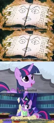 Size: 850x1912 | Tagged: safe, derpibooru import, edit, edited screencap, screencap, twilight sparkle, twilight sparkle (alicorn), alicorn, pony, book, crossover, cruel and unusual punishment, diamond is unbreakable, enigma, inanimate tf, jojo's bizarre adventure, screencap comic, spoilers for another series, terunosuke miyamoto, transformation, transmutation