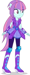 Size: 2388x6000 | Tagged: safe, artist:limedazzle, derpibooru import, edit, part of a set, vector edit, rarity, sunny flare, equestria girls, legend of everfree, absurd resolution, alternate universe, boots, crystal guardian, high heel boots, jewelry, ponied up, ponytail, request, simple background, smiling, solo, super ponied up, transparent background, vector