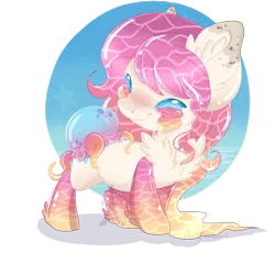 Size: 1024x1024 | Tagged: artist:silent-shadow-wolf, blushing, chest fluff, derpibooru import, ear fluff, eyes closed, jellyfish, oc, safe, simple background, smiling, solo, transparent background, unofficial characters only