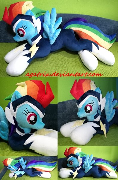 Size: 1024x1561 | Tagged: artist:agatrix, derpibooru import, irl, life size, photo, plushie, rainbow dash, safe, solo, zapp