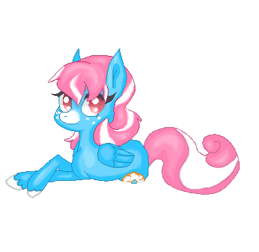 Size: 375x365 | Tagged: safe, artist:angrymurloc, derpibooru import, oc, oc:frosted kiss, unofficial characters only, pegasus, pony, donut, food, pixel art, solo