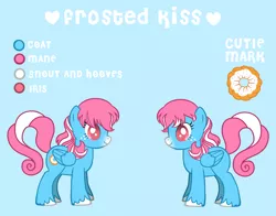 Size: 3320x2600 | Tagged: safe, artist:quixed, derpibooru import, oc, oc:frosted kiss, unofficial characters only, pegasus, pony, pony creator, donut, food, freckles, reference sheet, solo