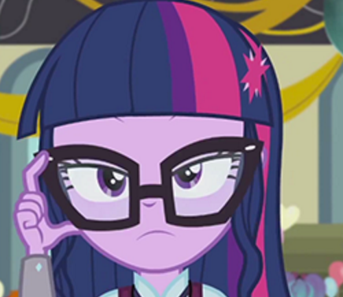 Size: 500x434 | Tagged: safe, derpibooru import, screencap, sci-twi, twilight sparkle, equestria girls, friendship games, bust, cropped, female, frown, glare, glasses, lidded eyes, looking at you, loose hair, portrait, reaction image, solo, unamused