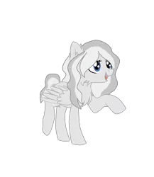 Size: 1997x2299 | Tagged: safe, artist:czywko, artist:pegasski, derpibooru import, oc, oc:srebrnogrzywa, unofficial characters only, pegasus, pony, base used, blue eyes, gray, grey hair, raised hoof, show accurate, silver, simple background, solo, transparent background, vector