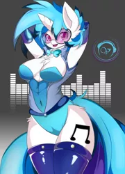 Size: 1401x1943 | Tagged: anthro, artist:zzvinniezz, big breasts, breasts, busty vinyl scratch, clothes, derpibooru import, female, looking at you, smiling, solo, solo female, suggestive, vinyl scratch