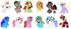 Size: 1502x611 | Tagged: artist:thefanficfanpony, base used, blushing, blush sticker, bow, bowtie, clothes, derpibooru import, doctor caballeron, foal, glasses, hair bow, jewelry, king sombra, lidded eyes, looking back, looking up, necklace, oc, oc:crescendo hearts, oc:dragon heart, oc:frost fire, oc:madison quick, oc:sugar cloud, open mouth, raised hoof, safe, scarf, simple background, smiling, spread wings, sunburst, svengallop, white background, younger