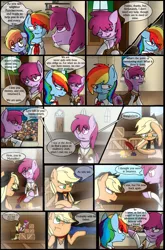 Size: 1280x1944 | Tagged: applejack, artist:stuflox, berry punch, berryshine, caderousse, clothes, comic, comic:the count of monte rainbow, danglajacks, danglars, derpibooru import, flashback, rainbow blaze, rainbow dantes, rainbow dash, safe, the count of monte cristo, the count of monte rainbow