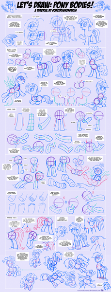 Size: 1248x3263 | Tagged: safe, artist:sorcerushorserus, derpibooru import, applejack, fluttershy, gilda, pinkie pie, rainbow dash, rarity, twilight sparkle, gryphon, anatomy, how to draw, mane six, sketch, tutorial