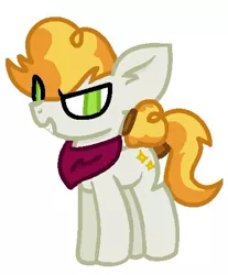 Size: 404x487 | Tagged: artist:thefanficfanpony, derpibooru import, magical gay spawn, neckerchief, oc, oc:rising star, offspring, parent:braeburn, parents:svenburn, parent:svengallop, safe, solo, unofficial characters only