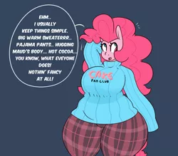 Size: 1280x1120 | Tagged: anthro, artist:somescrub, breasts, busty pinkie pie, clothes, derpibooru import, female, hugtastic pinkie pie, pinkie pie, solo, solo female, suggestive, sweater