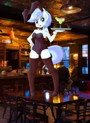 Size: 1299x1772 | Tagged: alcohol, anthro, artist:the-black-terror, bar, bunny girl, derpibooru import, human, irl, irl human, margarita, oc, oc:frozen rose, photo, ponies in real life, safe, solo focus, unguligrade anthro