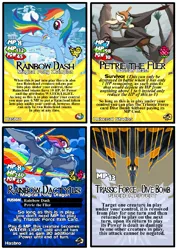 Size: 875x1233 | Tagged: artist:terry, card game, crossover, derpibooru import, dinosaur, don bluth, fusion, original character do not steal, petrie, pterodactyl, rainbow dactyl, rainbow dash, safe, the land before time