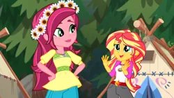 Size: 1920x1080 | Tagged: safe, derpibooru import, screencap, gloriosa daisy, sunset shimmer, equestria girls, legend of everfree