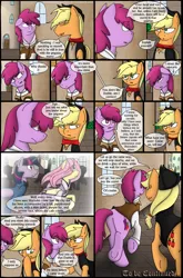 Size: 1280x1944 | Tagged: safe, artist:stuflox, derpibooru import, applejack, berry punch, berryshine, fluttershy, twilight sparkle, twilight sparkle (alicorn), alicorn, pony, comic:the count of monte rainbow, the count of monte rainbow, caderousse, clothes, comic, danglajacks, danglars, monsparkle, shycedes, the count of monte cristo