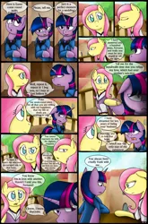 Size: 1280x1944 | Tagged: safe, artist:stuflox, derpibooru import, fluttershy, twilight sparkle, twilight sparkle (alicorn), alicorn, pony, comic:the count of monte rainbow, the count of monte rainbow, balcony, clothes, comic, mondego, monsparkle, shycedes, the count of monte cristo