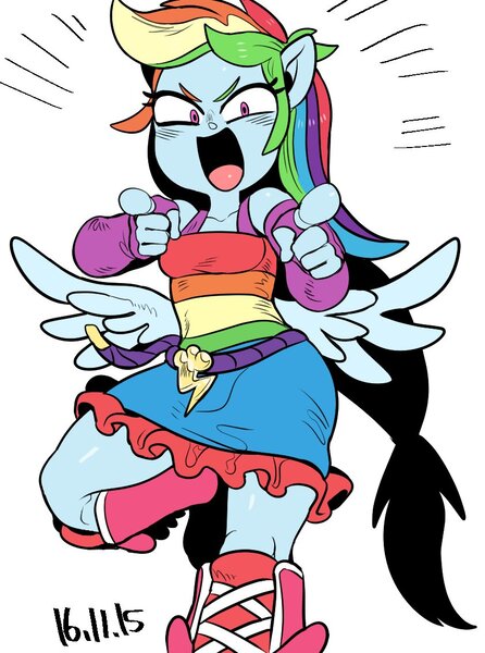 Size: 842x1133 | Tagged: safe, artist:nekubi, derpibooru import, rainbow dash, equestria girls, boots, clothes, cute, dress, evening gloves, fall formal outfits, fingerless elbow gloves, gloves, looking at you, multiple variants, open mouth, pointing, ponied up, simple background, skirt, smiling, solo, white background