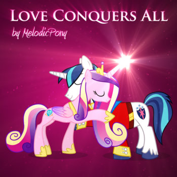 Size: 350x350 | Tagged: album cover, artist:melodicpony, derpibooru import, love conquers all, melodicpony, princess cadance, safe, shining armor