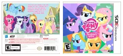 Size: 3354x1548 | Tagged: 3ds, applejack, artist:elviswjr, box art, clothes, cover, cover art, derpibooru import, dress, fake, fluttershy, gala dress, game, hasbro, mane six, nintendo, pinkie pie, rainbow dash, rarity, safe, thq, twilight sparkle, video game