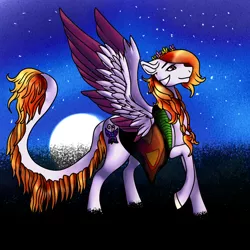 Size: 1024x1024 | Tagged: safe, artist:brainiac, derpibooru import, oc, unofficial characters only, pony, bust, clothes, face paint, female, full body, full moon, hippy, mare, moon, portrait, solo