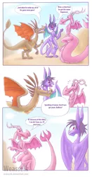 Size: 627x1200 | Tagged: artist:weasselk, ballista, barry, comic, commission, cute, derpibooru import, diaballista, dialogue, dragon, impossibly long tail, long tail, open mouth, promibetes, prominence, safe, smiling, spread wings