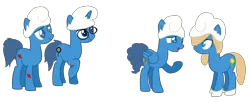 Size: 2661x1093 | Tagged: artist:mixelfangirl100, brainy smurf, clumsy, derpibooru import, hair over one eye, hat, hefty smurf, looking at each other, open mouth, ponified, raised hoof, safe, simple background, smiling, smurfette, smurfs, smurfs: the lost village (movie), the smurfs, transparent background, underhoof