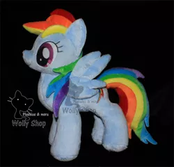 Size: 600x576 | Tagged: artist:vegeto-uchihaportgas, derpibooru import, irl, photo, plushie, rainbow dash, safe, solo