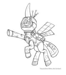 Size: 720x806 | Tagged: artist:texasuberalles, astronaut, changeling, crossover, derpibooru import, fanfic:changeling space program, grayscale, jetpack, kerbal space program, monochrome, open mouth, pointing, queen chrysalis, safe, simple background, sketch, solar panel, solo, spacesuit, white background