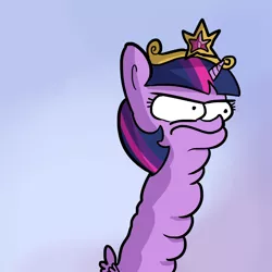 Size: 1280x1280 | Tagged: safe, artist:tjpones, derpibooru import, edit, editor:dsp2003, twilight sparkle, twilight sparkle (alicorn), alicorn, pony, angry, bust, element of magic, frown, glare, gradient background, long neck, majestic as fuck, multiple chins, portrait, solo, spread wings, textless, twibitch sparkle, wat