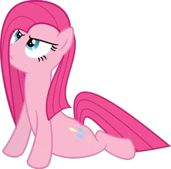 Size: 6000x5897 | Tagged: absurd resolution, alternate hairstyle, artist:slb94, derpibooru import, flat mane, looking up, pinkamena diane pie, pinkie pie, safe, simple background, solo, transparent background, unamused, vector