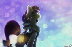 Size: 2000x1302 | Tagged: artist:fluffyxai, coloratura, crying, derpibooru import, digital painting, glowing cutie mark, i am just a pony, patreon, patreon logo, safe, singing, solo, tears of joy