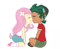 Size: 882x718 | Tagged: safe, artist:alberbrony, derpibooru import, fluttershy, timber spruce, equestria girls, clothes, cute, kissing, male, shipping, shoes, shyabetes, sneakers, straight, timberbetes, timbershy