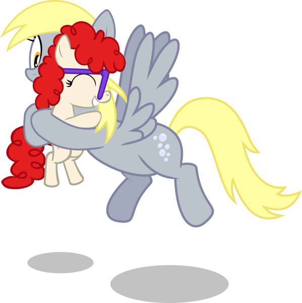 Size: 4144x4166 | Tagged: safe, artist:shutterflyeqd, derpibooru import, derpy hooves, twist, pony, absurd resolution, cute, eyes closed, holding a pony, hug, simple background, transparent background, twistabetes, vector