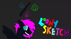 Size: 1192x660 | Tagged: safe, artist:brony96, derpibooru import, oc, oc:loony sketch, unofficial characters only, ms paint, solo, wallpaper