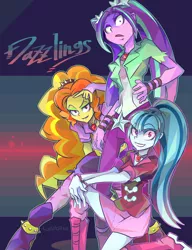 Size: 1600x2084 | Tagged: safe, artist:tyuubatu, derpibooru import, adagio dazzle, aria blaze, sonata dusk, equestria girls, rainbow rocks, looking at you, the dazzlings, trio