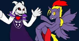 Size: 1588x830 | Tagged: artist:brony96, asriel dreemurr, crossover, derpibooru import, final fantasy, gift art, kefka palazzo, ponified, safe, undertale