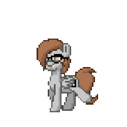 Size: 1024x1024 | Tagged: safe, artist:furima, deleted from derpibooru, derpibooru import, oc, oc:furima, unofficial characters only, pegasus, pony, pony town, animated, gif, glasses, simple background, smiling, solo, transparent background, trotting