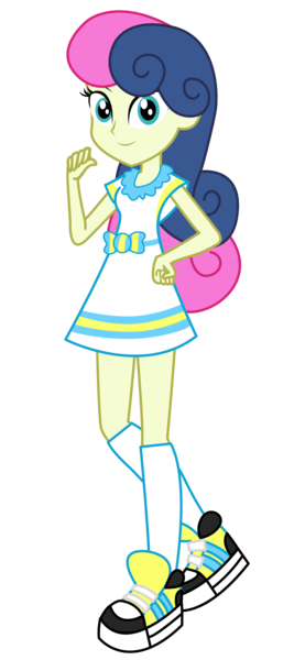 Size: 2400x5200 | Tagged: safe, artist:razethebeast, derpibooru import, bon bon, sweetie drops, equestria girls, clothes, dress, looking at you, shoes, simple background, sneakers, solo, transparent background, vector