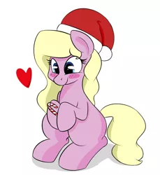 Size: 1280x1398 | Tagged: artist:rileyisherehide, blushing, candy, candy cane, derpibooru import, food, hat, heart, oc, oc:nurse bonesaw, safe, santa hat, solo, unofficial characters only