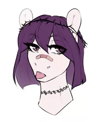Size: 895x1073 | Tagged: safe, derpibooru import, oc, unofficial characters only, bandaid, bust, mlem, portrait, solo, tongue out