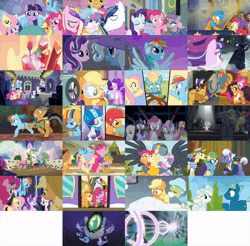 Size: 800x788 | Tagged: safe, derpibooru import, screencap, apple bloom, applejack, big macintosh, carrot top, coriander cumin, cup cake, discord, doctor whooves, flam, fluttershy, gabby, gladmane, golden harvest, granny smith, lily, lily valley, maud pie, pinkie pie, princess cadance, princess flurry heart, princess luna, pumpkin cake, queen chrysalis, quibble pants, rainbow dash, rarity, roseluck, saffron masala, scootaloo, shining armor, sky stinger, snails, snowfall frost, spike, spirit of hearth's warming yet to come, starlight glimmer, sunburst, sweetie belle, tender taps, thorax, time turner, trixie, twilight sparkle, twilight sparkle (alicorn), vapor trail, zephyr breeze, alicorn, changeling, changeling queen, gryphon, pony, unicorn, 28 pranks later, a hearth's warming tail, applejack's "day" off, buckball season, dungeons and discords, every little thing she does, flutter brutter, gauntlet of fire, newbie dash, no second prances, on your marks, ppov, season 6, spice up your life, stranger than fan fiction, the cart before the ponies, the crystalling, the fault in our cutie marks, the gift of the maud pie, the saddle row review, the times they are a changeling, to where and back again, top bolt, viva las pegasus, where the apple lies, animated, bard pie, captain wuzz, clothes, collage, cutie mark, cutie mark crusaders, disguise, dungeons and dragons, female, filly, garbuncle, gif, gifs, impossibly rich, male, mane seven, mane six, ogres and oubliettes, race swap, rainbow rogue, royal guard, sir mcbiggen, the cmc's cutie marks, unicorn big mac, wall of tags, wonderbolts uniform
